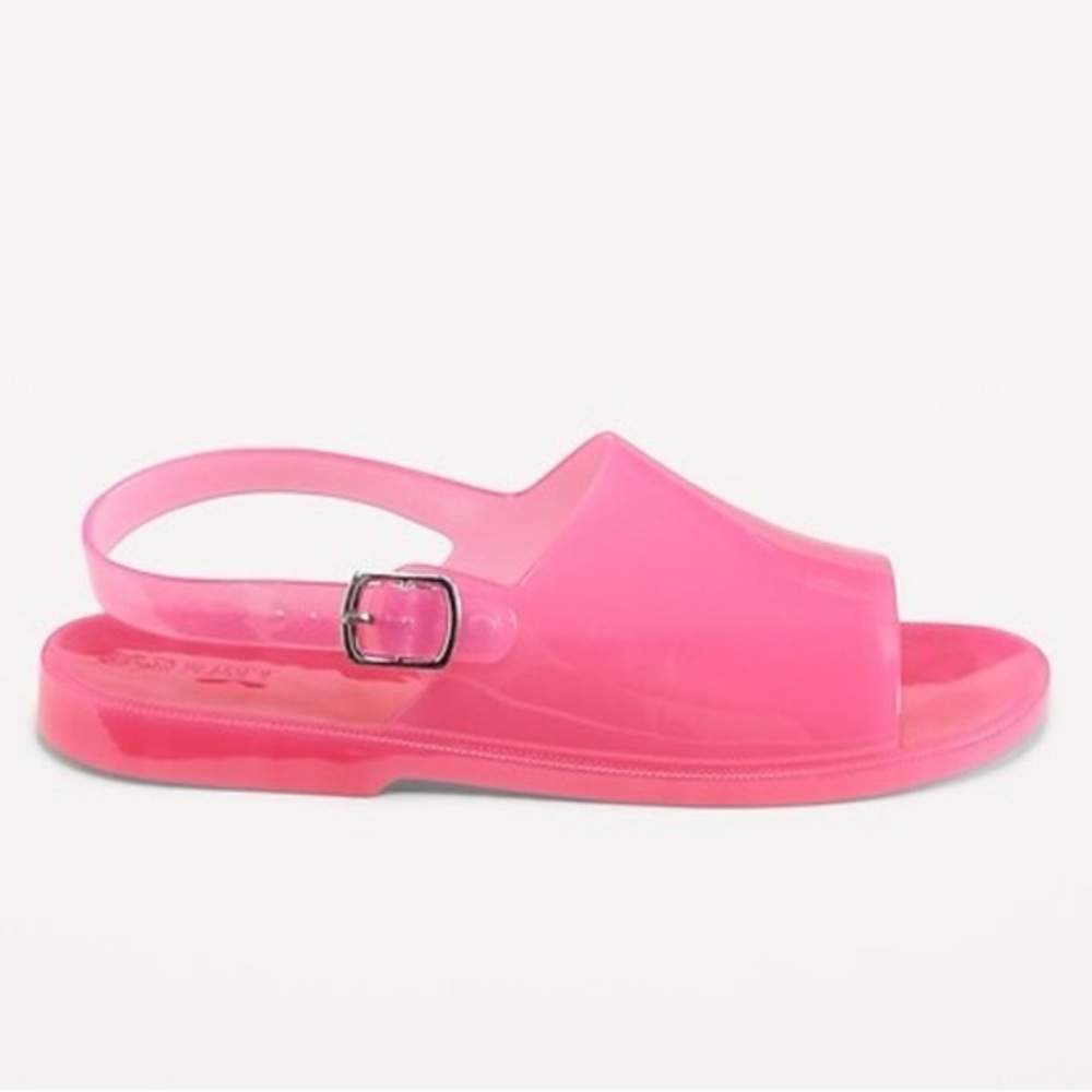 New Old Navy Girl’s Jelly Sandals Wide Strap Size 3 Fuchsia Hot Pink NWT